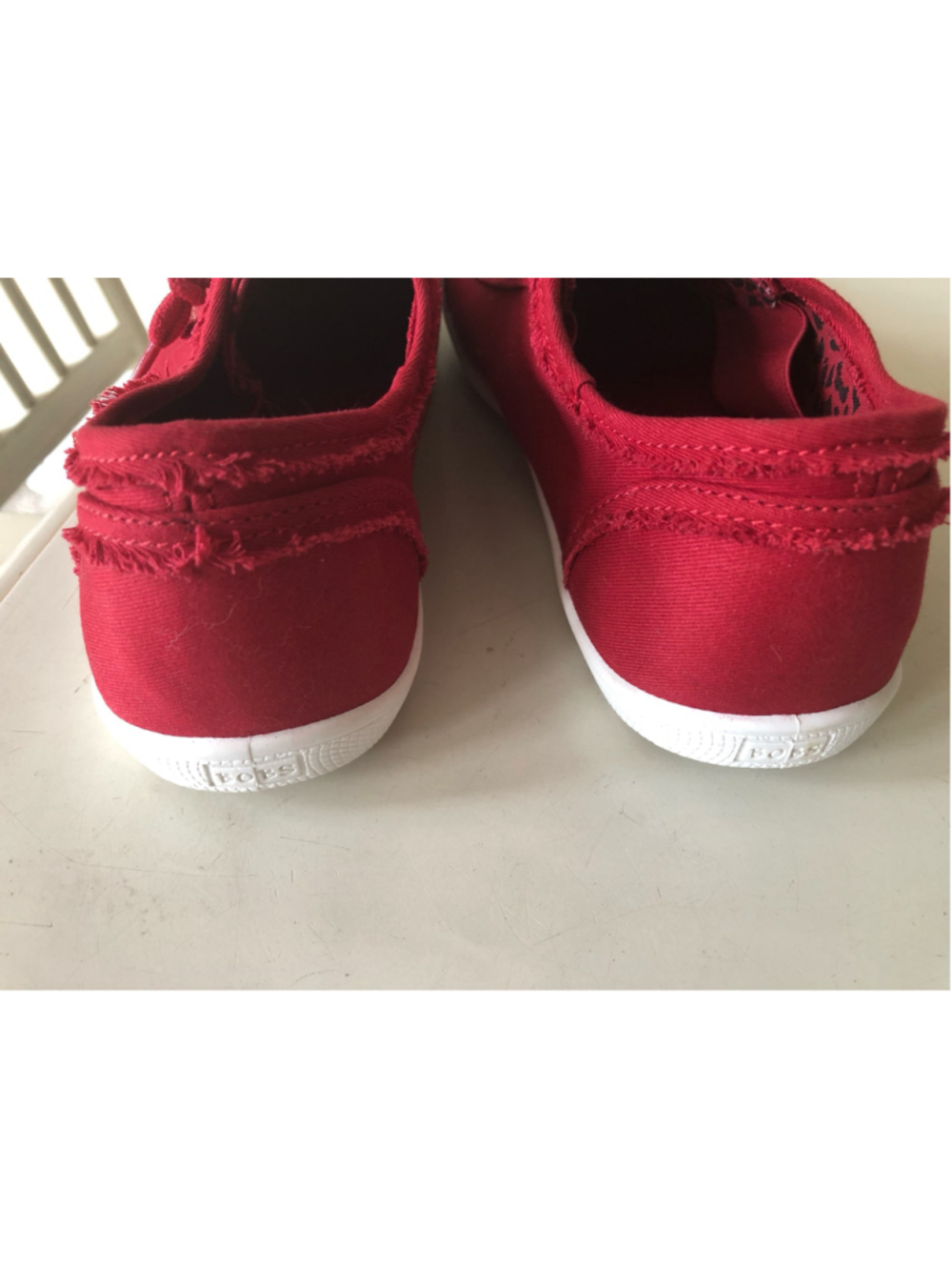 Bobs Skechers Bobs B Cute Dark Red Canvas Memory Foam Slip On Fashion Sneakers - Picture 6 of 12
